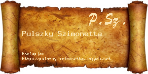 Pulszky Szimonetta névjegykártya